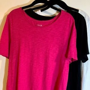 Set of 3 Chico’s Elbow Sleeve Slub Tees size L